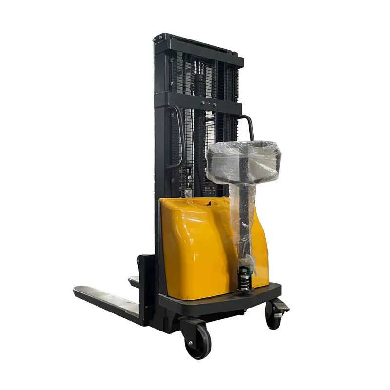 high quality 1 Ton 1.5 Ton 3000mm Semi Electric Pallet Stacker Forklift Stacker For Sale