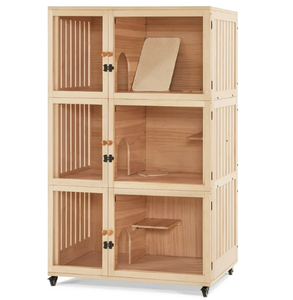 Villa para Gatos de Madera Maciza de Varios Niveles (Lujo Interior) - Product Image 2