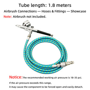 Tuyau de compresseur d'aérographe de 1,8 m avec raccord rapide mâle pour pistolet de pulvérisation - Product Image 4
