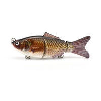 Leurre articulé de type poisson nageur en plastique rigide et à enfoncement lent, appât à corps solide, Swimbait, 95mm, 17.6g, 3 sections