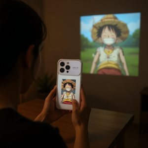 Funda Artink para iPhone con diseño de personaje de dibujos animados, TPU y PC, a prueba de golpes, con proyección trasera. - Product Image 2