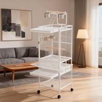 Cage à oiseaux vintage de luxe pour perroquets perruches support amovible plateau de jeu en métal câblé avec cadre en fil d'acier et plateau de traction