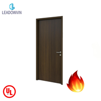 UL Listed 90 Min Architectural Wood Fire Door Solid Mineral Core Timber Entry Door Hotel Interior Security Door