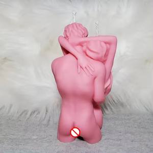 Moldsculpture Bougie Bougie Humaine Silicone Moule DIY Couple Embrasser Humanoïde Gomme Goutte Gypse Ornements Aromathérapie - Product Image 5