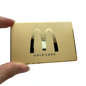 CLF Customized High-End Metal Mirror Gold Stainless Steel Business Card Concave Digital Printing Film <b>Lamination</b> Peel Resistant - Product Image 3
