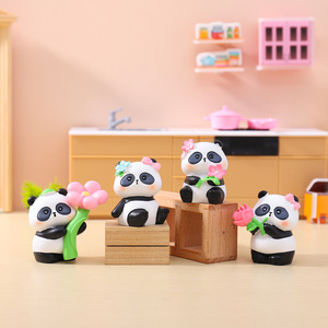 กล่องสุ่ม 8 ชิ้น/ชุด ตุ๊กตาเรซิ่นรูปสัตว์แพนด้าจีนน่ารัก ขนาด 4-6 ซม. ฟิกเกอร์อนิเมะ กล่องสุ่มลุ้นรับของสะสม - Product Image 2