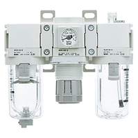 Ensemble filtre/régulateur/lubrificateur pour manomètre intégré AC20-F02-D, interface 1/4 1 Mpa, vidange automatique, filtration 5m