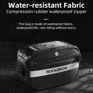 <span class=keywords><strong>Bolsa</strong></span> de Tubo para <span class=keywords><strong>Manillar</strong></span>, Cesta para Bicicleta, <span class=keywords><strong>Bolsa</strong></span> de Cuadro Delantero, Bolsas para Bicicleta <span class=keywords><strong>ROCKBROS</strong></span> B27, Gran Capacidad, Impermeable, para Ciclismo, 1 Pieza/<span class=keywords><strong>Bolsa</strong></span> OPP, Negra - Product Image 4