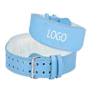Ceinture de gymnastique professionnelle avec boucle en argent de 4 pouces Ceinture d'haltérophilie en cuir véritable coloré-Nouveau avec différentes couleurs - Product Image 4