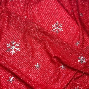 Tela Base de hilo de ciempiés con descuento, tela bordada de lentejuelas, cuentas redondas, bordado de lentejuelas, copo de nieve completo, tela de Navidad - Product Image 4