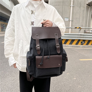 Custom 2025 Vintage Large Travel Bag Thick Canvas Drawstring School <b>Backpack</b> <b>Waterproof</b> Anti-theft Laptop <b>Backpacks</b> - Product Image 6