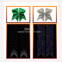 Personnalisé Orange Violet Rouge Clair Or Strass Transfert Hot Fix Chaleur Prêt à Presser Bling DIY Applique pour Cheveux Cheer Bow Dance