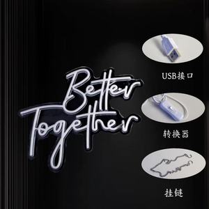 Déclaration de mariage : « Better Together » – Lettres lumineuses flexibles, lumières d'ambiance pour fêtes et vacances, enseigne néon - Product Image 5