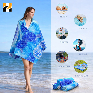 Toalha de Praia de Microfibra com Impressão Digital Sem Areia, Toalha de Praia Personalizada OEM com Logotipo - Product Image 3