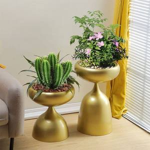 Pots <span class=keywords><strong>de</strong></span> fleurs dorés <span class=keywords><strong>de</strong></span> luxe, <span class=keywords><strong>pas</strong></span> chers, pour décoration intérieure, modernes, grands, en métal, vente en gros, supports <span class=keywords><strong>de</strong></span> jardin, jardinières, pots à fleurs pour plantes - Product Image 2