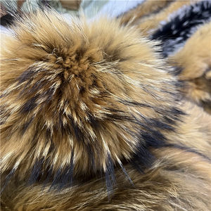 Cuello de abrigo de invierno para mujer de piel de mapache real - Product Image 1