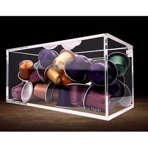 Porte-dosette de café en acrylique Transparent moderne, boîte de rangement pour Capsules de café avec couvercle à charnière pour Capsules Nespresso <span class=keywords><strong>Vertuo</strong></span> K Cups - Product Image 2