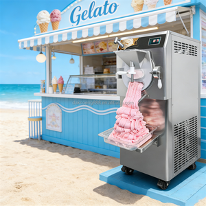 Machine à glace dure et gelato 56L/H refroidie par air avec certification CE/ETL, machine à crème glacée électrique sur pied, équipement de congélation commerciale en lots - Product Image 1