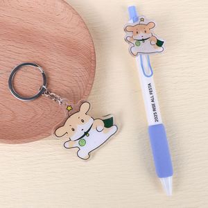 Custom Logo Printed <b>Acrylic</b> Ballpoint <b>Pens</b> and <b>Acrylic</b> Keychain Suit Promotional Advertising Customised PlasticBall <b>Pen</b> Suit - Product Image 2