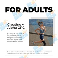 Créatine monohydrate Alpha GPC en poudre, formule personnalisée, marque privée OEM/ODM, complément alimentaire pour hommes et femmes, formule énergie et concentration.