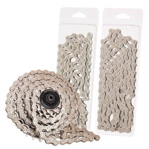 <span class=keywords><strong>Cadena</strong></span> de <span class=keywords><strong>bicicleta</strong></span> de 6, 7, 8, 9, 10, 11 y 12 velocidades, <span class=keywords><strong>cadena</strong></span> de plata galvanizada, cadenas de montaña, parte de 116 eslabones - Product Image 1