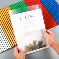 Porte-documents A4 PP transparent, chariot à roulettes avec barre coulissante colorée