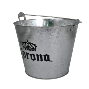 Custom Logo Galvanized Metal Ice <b>Bucket</b> With Swing Handle Beer Beverage Cooling <b>Tin</b> for Bar Brand Promotion - Product Image 2