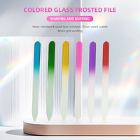 Lime à ongles classique en verre cristal double face à grain droit, personnalisable avec logo, réutilisable, durable, mini, pour manucure et pédicure