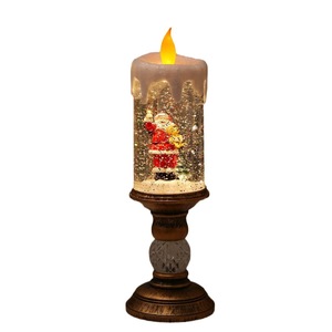 New Christmas decorative water-filled candle lamp, Christmas crystal lamp, snowflake Santa Claus <b>ornament</b>, gift/<b>small</b> present - Product Image 5