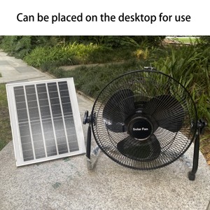 Trung Quốc Nhà Máy 14-inch xách tay có thể sạc lại màu đen tầng AC <span class=keywords><strong>DC</strong></span> năng lượng mặt trời đứng <span class=keywords><strong>fan</strong></span> với có thể tháo rời panel năng lượng mặt trời cho nhà cắm trại - Product Image 6
