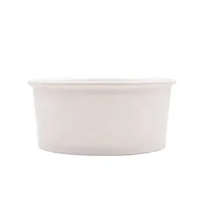 Hokom Custom logo PE coated eco friendly white/kraft paper bowl with lid disposable hot soup bowls bowl soup