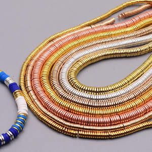 Плоские круглые бусины-разделители из гематита с золотым покрытием, насыпные бусины-разделители для изготовления ювелирных изделий, для браслетов «сделай сам», 4/6/8 мм - Product Image 6