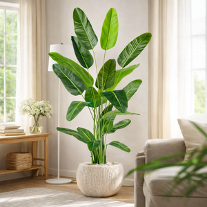 Piante Artificiali di Grande Successo: Albero di Banano con Foglie Grandi per Decorazione Domestica, Foglie Finte di Banano in Vaso - Product Image 5