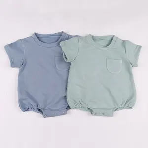 कस्टम बेबी टी शर्ट बुलबुला romper ऊन बुनना कपास लघु आस्तीन नवजात कपड़े 100% कपास बच्चे rompers