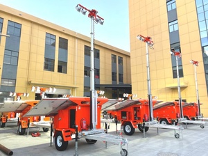 Мобильная солнечная энергия, установленная на прицепе световая башня, наружная Строительная осветительная башня - Product Image 3