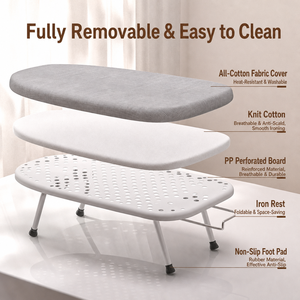 Planche à <span class=keywords><strong>repasser</strong></span> portable de <span class=keywords><strong>table</strong></span> avec support pour manches, base en PP, housse rembourrée en coton, résistante à la chaleur, pieds pliables, idéale pour les petits espaces de buanderie - Product Image 3