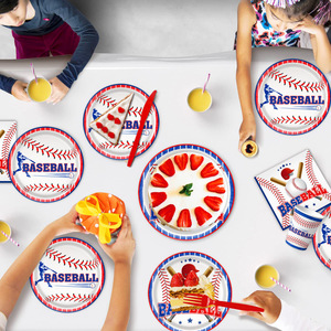 Artículos para Fiestas de Cumpleaños con Temática de Béisbol, Platos, Servilletas, Tenedores, Vajilla Desechable de Papel, Decoraciones para Fiestas de Béisbol para Niños - Product Image 6