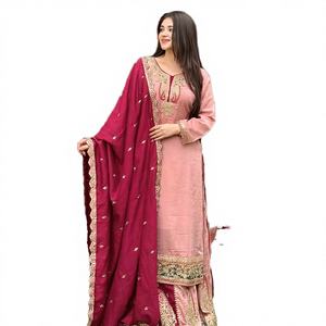 Dupatta ethnique indien pakistanais pour femmes JQ de haute qualité, en cachemire et soie, imprimé à l'écran, pour l'église, le travail, les occasions professionnelles, style moulant et fendu - Product Image 4