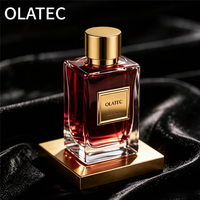 Flacon de parfum carré personnalisé 50 ml, bouchon doré de luxe, atomiseur en verre rechargeable, prend en charge l'étiquetage privé de la marque, parfum