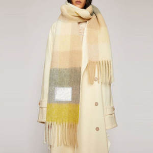 Logo personnalisé mode femmes grand Plaid écharpe d'hiver <span class=keywords><strong>Cape</strong></span> cachemire Oblong épais duveteux écharpes Long gland châle Wrap - Product Image 6