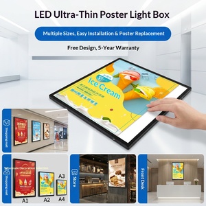 Caja de Luz para Dibujar, Ultrafina, de Vidrio Templado, Letrero Luminoso LED, Cartel Luminoso, Menú, Tablero de Exhibición Personalizado, Negro - Product Image 1
