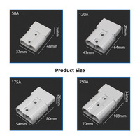 قابس طاقة 50A/120A/175A 600V مع كابل سيليكون 8/6/4/2/0awg لشحن بطارية السيارة الكهربائية، طقم موصلات عالية التيار