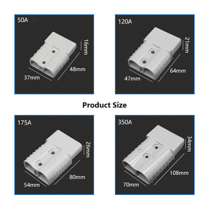 Steker Daya 50A/120A/175A 600V dengan Kabel Silikon 8/6/4/2/0awg untuk Pengisian Baterai Mobil Listrik, Konektor Arus Tinggi - Product Image 4