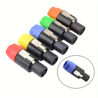 AIO Kingsun XLR Plug 4 Pole Speaker Spkon Male Screw Connector Plugs PA Amplifier Audio Cable Lead Audio Connector
