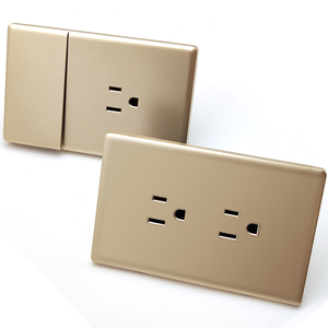 Toma de Corriente de Pared Estándar Americano, Enchufe Decorativo <span class=keywords><strong>Doble</strong></span> de 3 Clavijas <span class=keywords><strong>con</strong></span> Panel de PC, Interruptores de Luz, Receptáculo de Pared <span class=keywords><strong>con</strong></span> Corriente Máxima de 16A - Product Image 6
