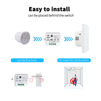 Interrupteur intelligent WiFi SIXWGH Mini, série autocollante, contrôle sans fil 100m, 10A, étanche, sans fil neutre, fiable pour la maison, le bureau et l'hôtel