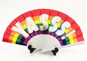 カスタムロゴ印刷入り23cmスペイン製竹製折りたたみ扇子、結婚式や販促用、お手頃価格で - Product Image 4