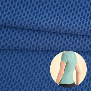 चार तरफा स्ट्रेच पॉलिएस्टर स्पैन्डेक्स कपड़े लुभावने बुना हुआ जाल के लिए जर्सी परिधान के लिए जेक्वार्ड कपड़े