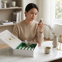 Boîte d'emballage rigide de style livre de luxe personnalisée avec poche intérieure, boîte cadeau magnétique écologique blanche et verte pour kit de relations publiques, cosmétiques