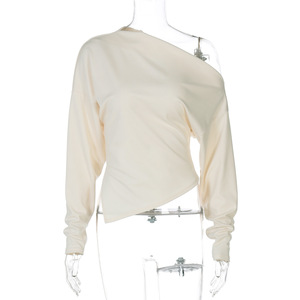 Ingrosso nuovo Design autunno 2025 stile Boutique donna manica lunga <span class=keywords><strong>T</strong></span> Shirt OuYaan - Product Image 4